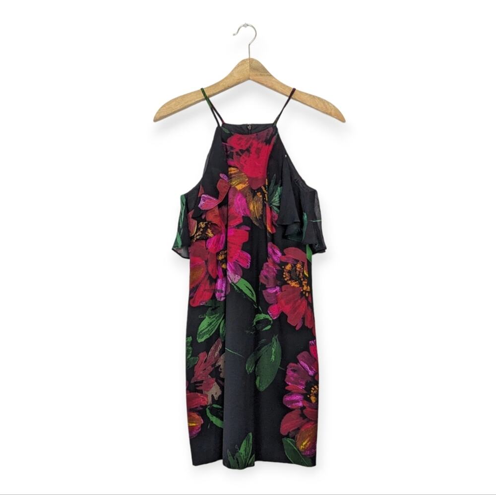 Trina Turk Floral High Neck Mini Dress